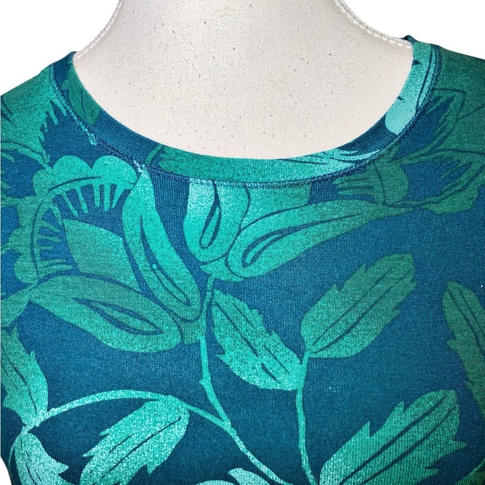 Sonoma Green and Yellow Floral Botanical Cotton Long Sleeve Top - Picture 4 of 13